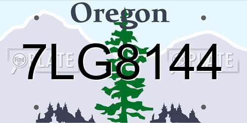 7LG8144 Oregon License Plate
