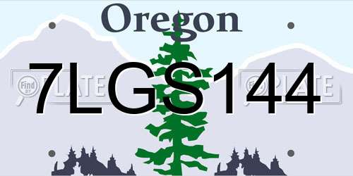 7LGS144 Oregon License Plate