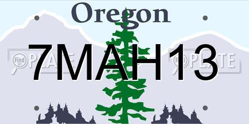 7MAH13 Oregon License Plate