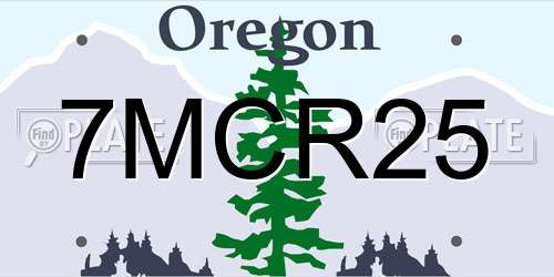 7MCR25 Oregon License Plate