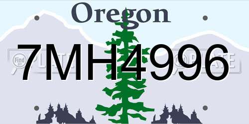 7MH4996 Oregon License Plate