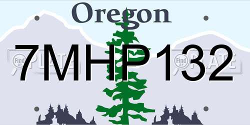 7MHP132 Oregon License Plate