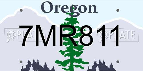 7MR811 Oregon License Plate