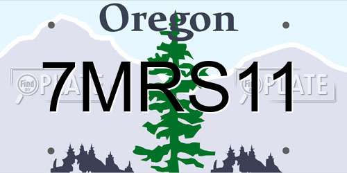 7MRS11 Oregon License Plate