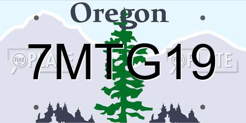 7MTG19 Oregon License Plate