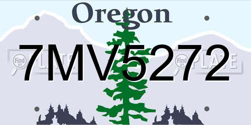 7MV5272 Oregon License Plate