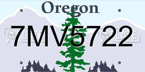 7MV5722 Oregon License Plate