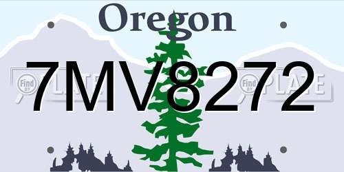7MV8272 Oregon License Plate
