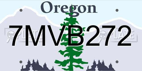 7MVB272 Oregon License Plate