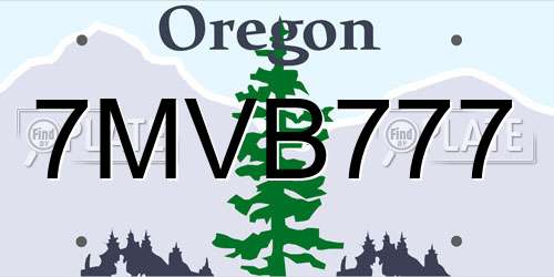 7MVB777 Oregon License Plate