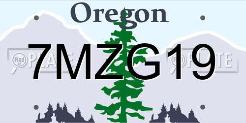 7MZG19 Oregon License Plate