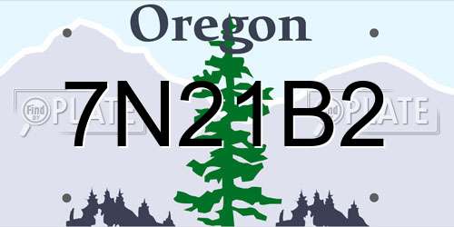 7N21B2 Oregon License Plate