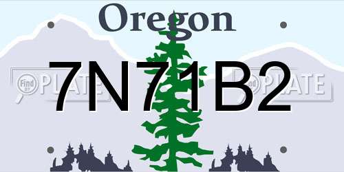 7N71B2 Oregon License Plate