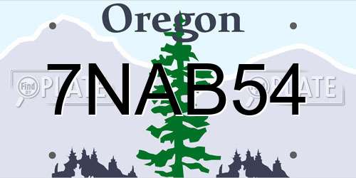 7NAB54 Oregon License Plate