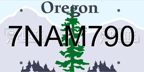 7NAM790 Oregon License Plate