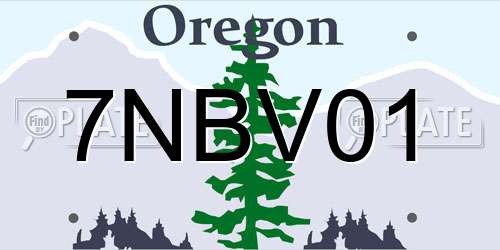 7NBV01 Oregon License Plate