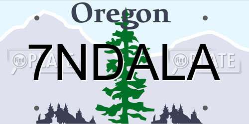 7NDALA Oregon License Plate