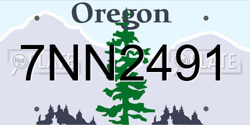 7NN2491 Oregon License Plate