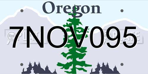 7NOV095 Oregon License Plate