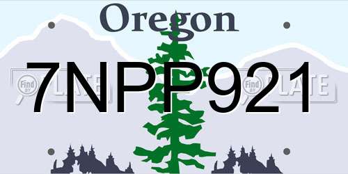 7NPP921 Oregon License Plate