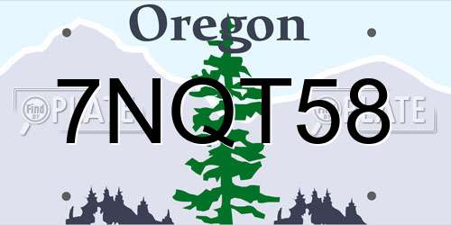 7NQT58 Oregon License Plate