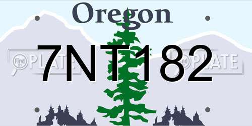 7NT182 Oregon License Plate