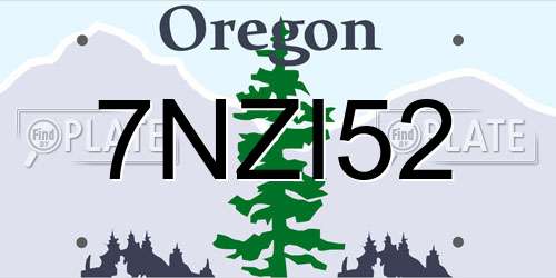 7NZI52 Oregon License Plate