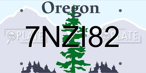 7NZI82 Oregon License Plate
