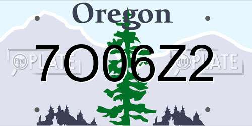7O06Z2 Oregon License Plate