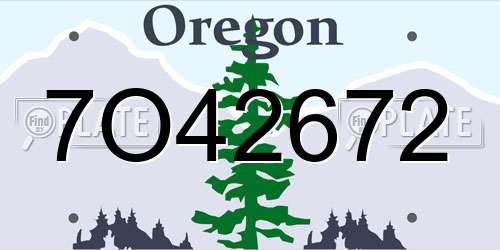7O42672 Oregon License Plate