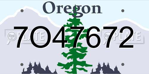 7O47672 Oregon License Plate