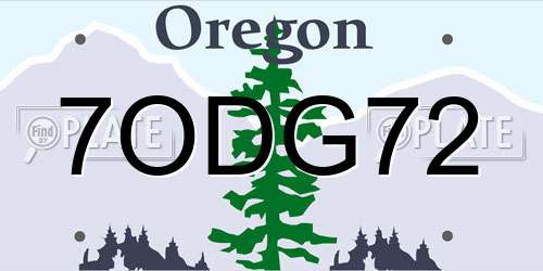 7ODG72 Oregon License Plate