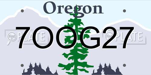 7OOG27 Oregon License Plate