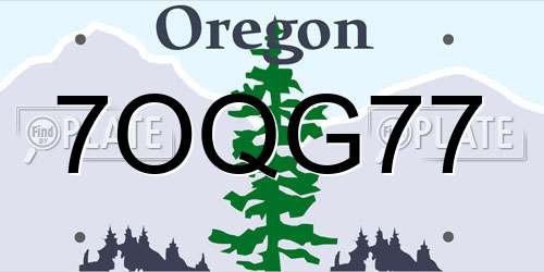 7OQG77 Oregon License Plate