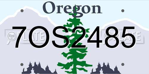 7OS2485 Oregon License Plate