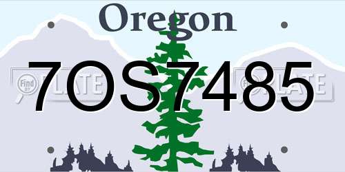 7OS7485 Oregon License Plate