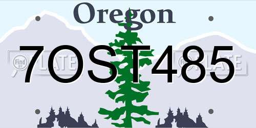 7OST485 Oregon License Plate