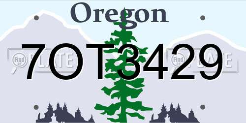 7OT3429 Oregon License Plate