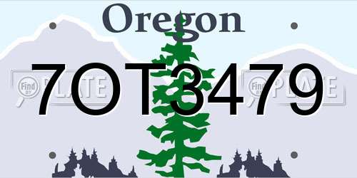 7OT3479 Oregon License Plate