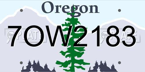 7OW2183 Oregon License Plate