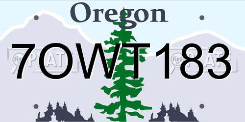 7OWT183 Oregon License Plate