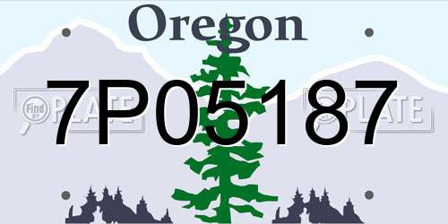 7P05187 Oregon License Plate
