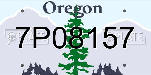 7P08157 Oregon License Plate