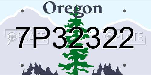 7P32322 Oregon License Plate