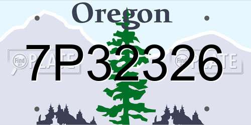 7P32326 Oregon License Plate
