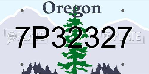 7P32327 Oregon License Plate