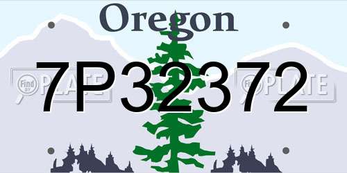 7P32372 Oregon License Plate