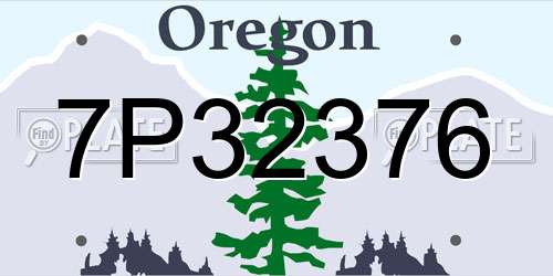 7P32376 Oregon License Plate