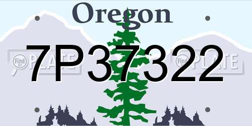 7P37322 Oregon License Plate