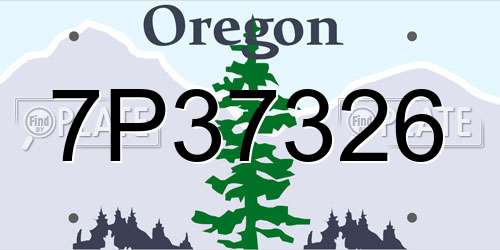 7P37326 Oregon License Plate